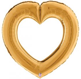 41 inch Betallic Gold Linking Heart Foil Balloon - Pkg