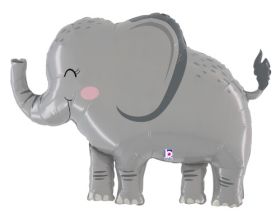 33 inch Betallic Jungle Elephant Shape Foil Balloon - Pkg