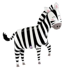 43 inch Betallic Jungle Zebra Shape Foil Balloon - Pkg
