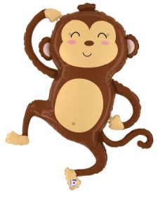 33 inch Betallic Jungle Monkey Shape Foil Balloon - Pkg
