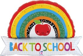 35 inch Betallic Back to School Rainbow Banner - Pkg
