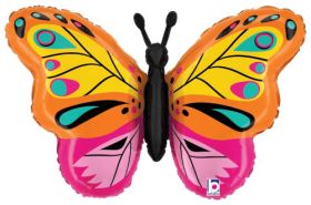 30 inch Betallic Color Butterfly Shape Foil Balloon - Pkg