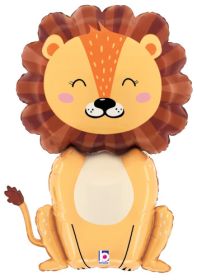 32 inch Betallic Jungle Lion Shape Foil Balloon - Pkg