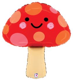 23 inch Betallic Mushroom Shape Foil Balloon - Pkg