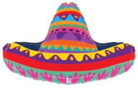 32 inch Betallic Festive Sombrero Shape Foil Balloon - Pkg