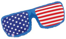 31 inch Betallic Patriotic Sunglasses Shape Foil Balloon - Pkg