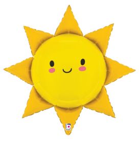 31 inch Betallic Summer Sun Shape Foil Balloon - Pkg