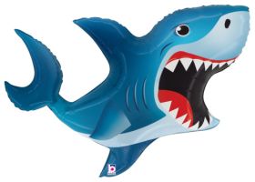 35 inch Betallic Shark Shape Foil Balloon - Pkg