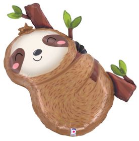 28 inch Betallic Cute Sloth Shape Foil Balloon - Pkg