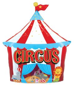 31 inch Betallic Circus Tent Shape Foil Balloon - Pkg