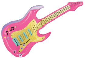 39 inch Betallic Pink Electric Guitar Shape Foil Balloon - Pkg