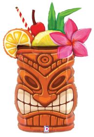 34 inch Betallic Tiki Drink Shape Foil Balloon - Pkg