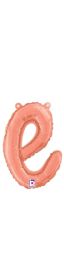 14 inch Betalllic Rose Gold Script Letter e Foil Balloon - Pkg - AIR FILL ONLY