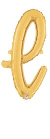 14 inch Betalllic Gold Script Letter l Foil Balloon - Pkg - AIR FILL ONLY