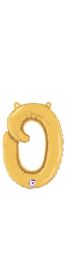 14 inch Betalllic Gold Script Letter o Foil Balloon - Pkg - AIR FILL ONLY