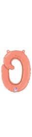14 inch Betalllic Rose Gold Script Letter o Foil Balloon - Pkg - AIR FILL ONLY
