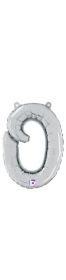 14 inch Betalllic Silver Script Letter o Foil Balloon - Pkg - AIR FILL ONLY