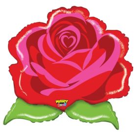 24 inch Betallic Mighty Rose Shape Foil Balloon - Pkg