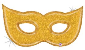 43 inch Betallic Gold Glitter Mask Shape Foil Balloon - Pkg