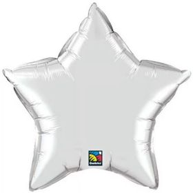 36 inch Qualatex Silver Star Foil Balloon