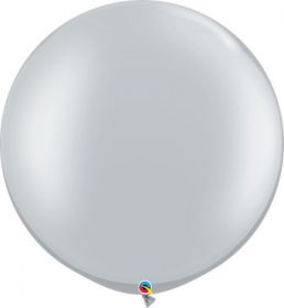 30 inch Qualatex Silver Latex Balloons - 2 count