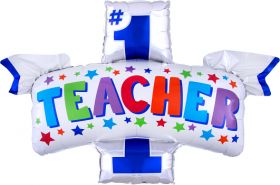 38 inch Anagram Number 1 Teacher Shape Foil Balloon - Flat