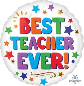 18 inch Anagram Best Teacher Ever Circle Foil Balloon - Pkg