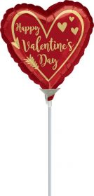 9 inch Anagram Happy Valentine's Day Arrow Heart Foil Balloon - flat
