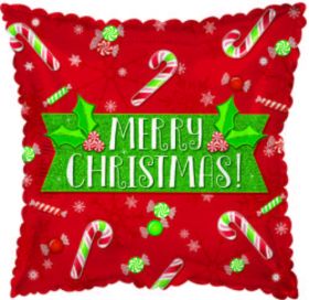 18 inch Foil Mylar Merry Christmas Banner Square Balloon