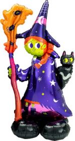 55 inch Anagram Scary Witch Airloonz Shape Foil Balloon - Packaged