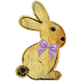 12 inch CTI Gold Bunny Wrapper Easter Foil Balloon - flat