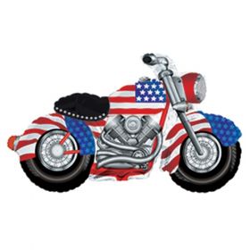 36 inch Patriotic Motorcycle Shape Foil Balloon