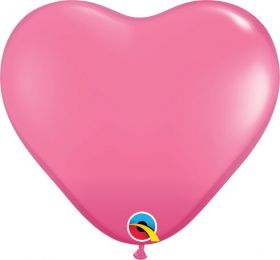 11 inch Qualatex Rose Heart Shape Latex Balloons - 100 count