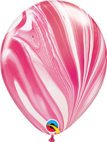 Qualatex Red White Super Agate 11 inch Latex Balloon - 25 count