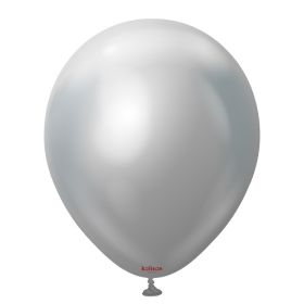 12 inch Kalisan Silver Mirror Chrome Latex Balloons - XL 250 ct