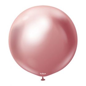 18 inch Kalisan Pink Mirror Chrome Latex Balloons - 25 ct