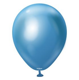 5 inch Kalisan Blue Mirror Chrome Latex Balloons - 100ct