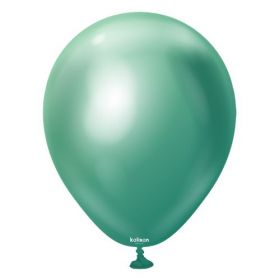12 inch Kalisan Green Mirror Chrome Latex Balloons - 50 ct