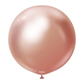 18 inch Kalisan Rose Gold Mirror Chrome Latex Balloons - 25 ct
