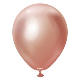 12 inch Kalisan Rose Gold Mirror Chrome Latex Balloons - 50 ct