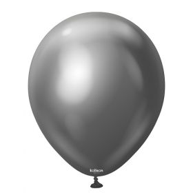 12 inch Kalisan Space Grey Mirror Chrome Latex Balloons - 50 ct