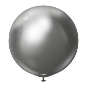 24 inch Kalisan Space Gray Mirror Chrome Latex Balloons - 2 ct