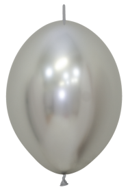 6 inch Sempertex Reflex Silver Link-O-Loons - 50 CT