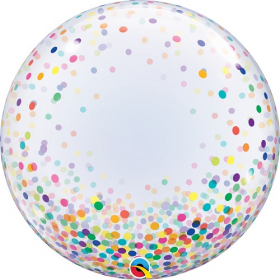 24 inch Qualatex Colorful Confetti Dots Deco Bubble Balloon