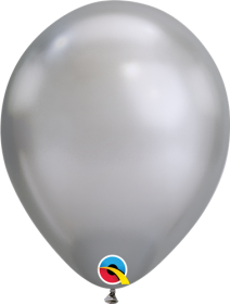 11 inch Qualatex Chrome Silver Latex Balloons - 100 count
