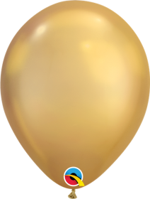 7 inch Qualatex Chrome Gold Latex Balloons - 100 count