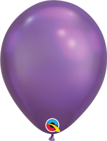 7 inch Qualatex Chrome Purple Latex Balloons - 100 count