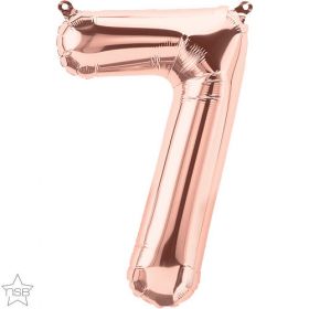 16 inch Rose Gold Number 7 Foil Mylar Balloon