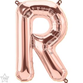 16 inch Rose Gold Letter R Foil Mylar Balloon