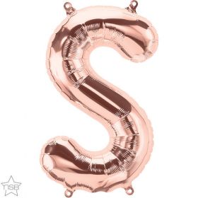 16 inch Rose Gold Letter S Foil Mylar Balloon